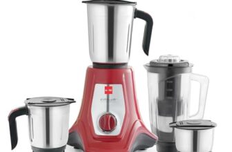 Cello Trion Mixer Grinder 750 Watt With 4 Jars, White | Sharp Stainless Steel Blades, 3 Speed Control, Advanced Safety Features | Perfect For Masalas, Chutneys, Fresh Fruit Juices | 1 Year Warranty