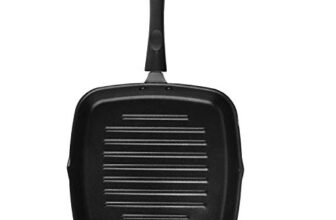 Cello Aluminium Non Stick Grill Pan Square Black- Gas Stove Compatible Only , Maroon