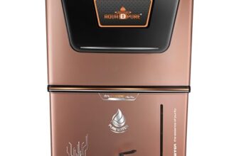 Aqua D Pure Ro Water Purifier | Copper + Zinc + Alkaline Technology | Elegant Black & Copper Wall Mount | Ideal For Home & Family (Sonet Gold Zinc)