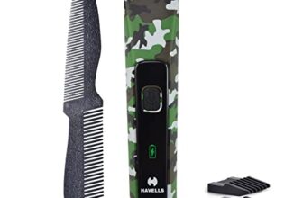 Havells Bt5113 Rechargeable Beard Trimmer,Super Fast Charge,Trimming Lengths Upto 13 Mm For Multiple Styles (Military) (Black&Green),Men