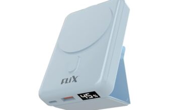 Flix (Beetel) Magconnect Elite 10,000Mah 15W Magnetic Wireless Output,22.5W Qc Pocket Power Delivery Pps,Type C & Type A Input/Output,Rapid Charge,Led Display,Perfect For Iphone 12,13,14(Blue)