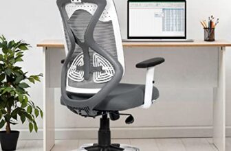 Da Urban® Merlion Office Chair,High Back Mesh Ergonomic Home Office Desk Chair With 3 Years Warranty, Adjustable Armrests,Adjustable Lumbar Support,Tilt Lock Mechanism (Grey)