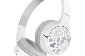 Belkin X Disney, Special Disney 100 Mickey & Friends Edition, Safe Wireless On Ear Kids Headphones With Mic, 30 Hours Playtime – Silver (Disney- 100 Mickey & Friends Silver)