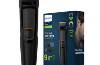 Philips India’S No.1 Men’S Trimmer | Self Sharpening Blades | Single Stroke Grooming I 9 In1 Face, Nose And Body I 2 +1* Year Warranty | No Oil Needed I 60 Min Runtime I Mg3710/65,Black