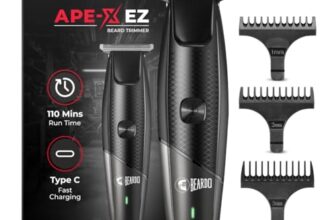 Beardo Ape-X Ez Trimmer For Men Beard | 110 Min Run Time | 7000 Rpm Motor | Lithium Ion Battery | Multiple Length Settings | Durable Blades | Beard Trimmer For Gen Z