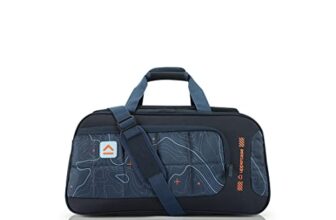 Uppercase Topo 55Cm Duffle Bag, 44 Lts, Dust Resistant Travel Bag, Spacious Main Compartment, Adjustable Shoulder Strap, Sustainable Duffle Bag For Women & Men, 1500 Days Warranty (Blue, Polyester)