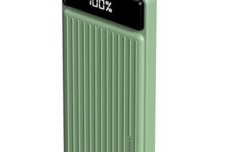 Portronics Luxcell B 10K 10000 Mah 22.5W Fast Charging Power Bank, Ultra Slim Power Bank With Mach Usb-A Output, Type C Pd Output, Type C Input, Wake Up Button(Green)