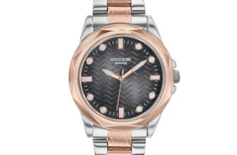 Sonata Poze 7 Analog Black Dial Rose Gold Sheet Metal Strap Watch for Men – SP70088KM01W