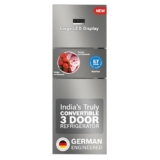 Bosch Maxflex Convert 303L 3 Star Inverter Frost Free Triple Door Refrigerator (Cmc33S03Ni, 8-In-1 Convertible, Uv Protected Body Shield, Vitafresh Technology, Adaptive Ui, Sparkly Steel)