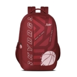 Skybags Klan V2 Polyester 38 Liters 3 Compartment 1 Front Pocket 2 Side Bottle Pockets School Backpack Maroon For Boys And Girls