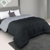 Bien Living Plush Reversible Microfiber Comforter Single Bed | 220 Gsm Wadding |110 Gsm Peached Extra Soft Microfiber Fabric,All Weather Comforter Single Bed (60 X 90 Inches)(Ash Grey + Iron Gate)