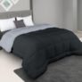 Bien Living Plush Reversible Microfiber Comforter Single Bed | 220 Gsm Wadding |110 Gsm Peached Extra Soft Microfiber Fabric,All Weather Comforter Single Bed (60 X 90 Inches)(Ash Grey + Iron Gate)