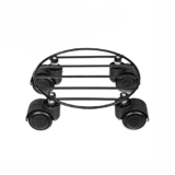 N.A Supplier Nayra Metal Black Strong Round Plant Stand With Wheels For Flower Pots Outdoor | Indoor Plants Gamla Stand For Living Room, Balcony And Home Garden Wheels Plant Stand(Black Set Of 1)