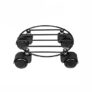 N.A Supplier Nayra Metal Black Strong Round Plant Stand With Wheels For Flower Pots Outdoor | Indoor Plants Gamla Stand For Living Room, Balcony And Home Garden Wheels Plant Stand(Black Set Of 1)