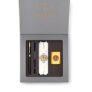 Parker Vector Fountain Pen, Refillable, Gold Trim, Stainless Steel with Free Wallet, Gold Nib (1 Count, Ink – Blue), Ideal for Gifting, Luxurious Pen for Professionals