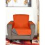 @Home By Nilkamal Solid Polyester 1 Seater Sofa Cover | Reversible & Quilted Sofa Cover | Washable Couch Cover With Non Slip Foam| Set Of 1-179 X 165 Cm | Orange & Grey