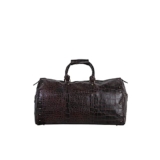Strutt Dark Maroon Croc Print Genuine Leather Large Duffel Bag (37 Liters)