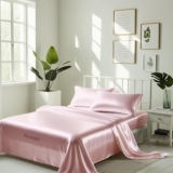 Filbert® Satin Bedsheet King Size With Pillow Covers | Silken Satin Nights Where Comfort Meets Glamour | Midnight Luxe Satin Dreams Collection | 92X108 Inch Baby Pink