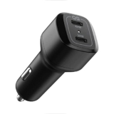 Spigen Total 65W(45W+20W) Fast Charging Car Charger Adapter, Usb-C Dual Port, Pd3.0, For Iphone 17/16/15/14 Series, Galaxy S25/24/23, Earbuds, Tablet & More (Pc2000) – Black