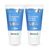 The Derma Co 2% Sali-Cinamide Anti-Acne Face Wash | With 2% Salicylic Acid & 2% Niacinamide | Treats Active Acne & Fades Marks I For Oily & Combination Skin | Power Of 2 Actives | For Men & Women | 150 Ml X 2