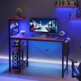 Jin Office Computer Desk With Additional Storage Shelves |100Kg Weight Capacity| Office Desk For Home | Computer Table For Home Office | Gaming Desk With 1130 * 500 Mm Top| Computer Workstation