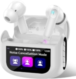 Wireless Earbuds In Ear, Bluetooth 5.4 Headphones Multi-Function Touch Screen With 5 Eq Modes, 48H Ear Buds Bass Stereo, Anc Noise Cancelling/Transparency Mode, Ipx7, Ultra-Comfort, White