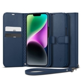 Spigen Wallet S Back Cover Case Compatible With Iphone 14 (Leather | Classic Blue)