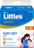 Little’S Comfy Baby Diaper Pants – Premium 12 Hours Absorption, Wetness Indicator – L(62 Pieces)