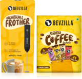 Bevzilla 24 Flavoured Coffee Sachets & Rechargeable Frother with Type-C Fast Charging Instant Coffee(48 g, Assorted Flavoured)