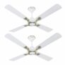 Havells 1200mm Leganza ES 4B Ceiling Fan | Best fan in 4 Blade, Premium Finish Deco. Fan, High Air Delivery | Energy Saving, 100% Pure Copper Motor, 2 Year Warranty | (Pack of 2, Pearl White Silver)