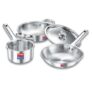 Prestige Triply 4 Pc Cookware Set | Triply Splendid | Fry Pan 22Cm/1.9L | Kadai 22Cm/2.5L | Sauce Pan 14Cm/1.3L | Ss Lid 24Cm | Gas & Induction Compatible | Even Heat Distribution | 15Y Warranty | Isi