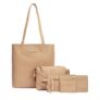 Bagsy Malone Women’S Vegan Leather Stylish Tote Bag Pack Of 5 | Ladies Purse Handbag (Beige)