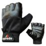 Aprodo Beginner Gym Gloves With Wrist Support Strap | 1 Pair – Free Size (Black) | Fitness Gloves With Leather Foam Fabric | Wrist Band For Dumbbell, Exercise & Gym Workout