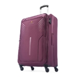 Aristocrat Skyway Large Size Soft Check In Luggage (79 Cm) | Spacious Polyester Trolley With 4 Wheels And Combination Lock | Dazzling Maroon | Unisex| 5 Year Warranty