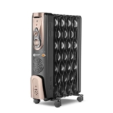 Orient Electric 9 Fin Oil Filled Radiator | 2500W | Advanced S- Shaped Fins | Overheat Protection| 3 Heat Setting | Portable | 2-Year Warranty By Orient | Black-Gold