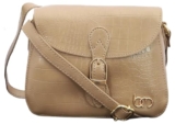 Bagsymalone Unisex Bagsy Malone Vegan Leather Handicrafted Crossbody Sling Bag | Single Shoulder Bag Shoulder Belt (Croco Camel)