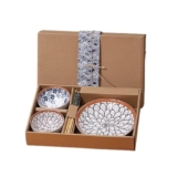 Yanci® Ceramic Japanese Style Rice Bowls With Gift Box Set, Microwave & Dishwasher Safe, Bpa-Lead-Free Dinner Serving Bowls, Plate & Chopstick For Cereal, Soup, Dessert, Snack, Fruit, Salsa, Set Of 5