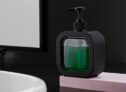 Olmartt Kitchenware Plastic Soap Dispenser Refillable Hand Wash Liquid Dispenser Shower Bottles Dish Detergent Bottle Shampoo Lotion Bottle With Pump For (300 Ml) Black & Purple Colouer